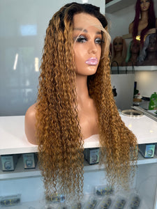 Dark blonde curly wig