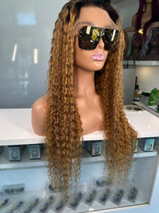 Dark blonde curly wig