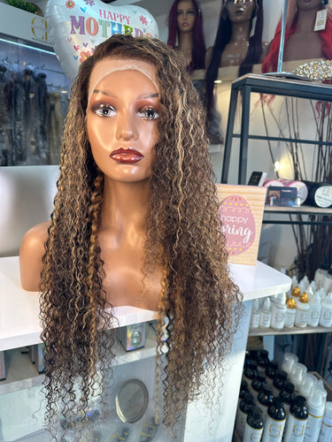 Deep Curly Highlight  13x4 Lace Frontal wig