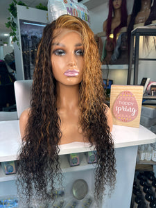 26" Custom Highlight Curly 13x4 Lace Frontal Wig