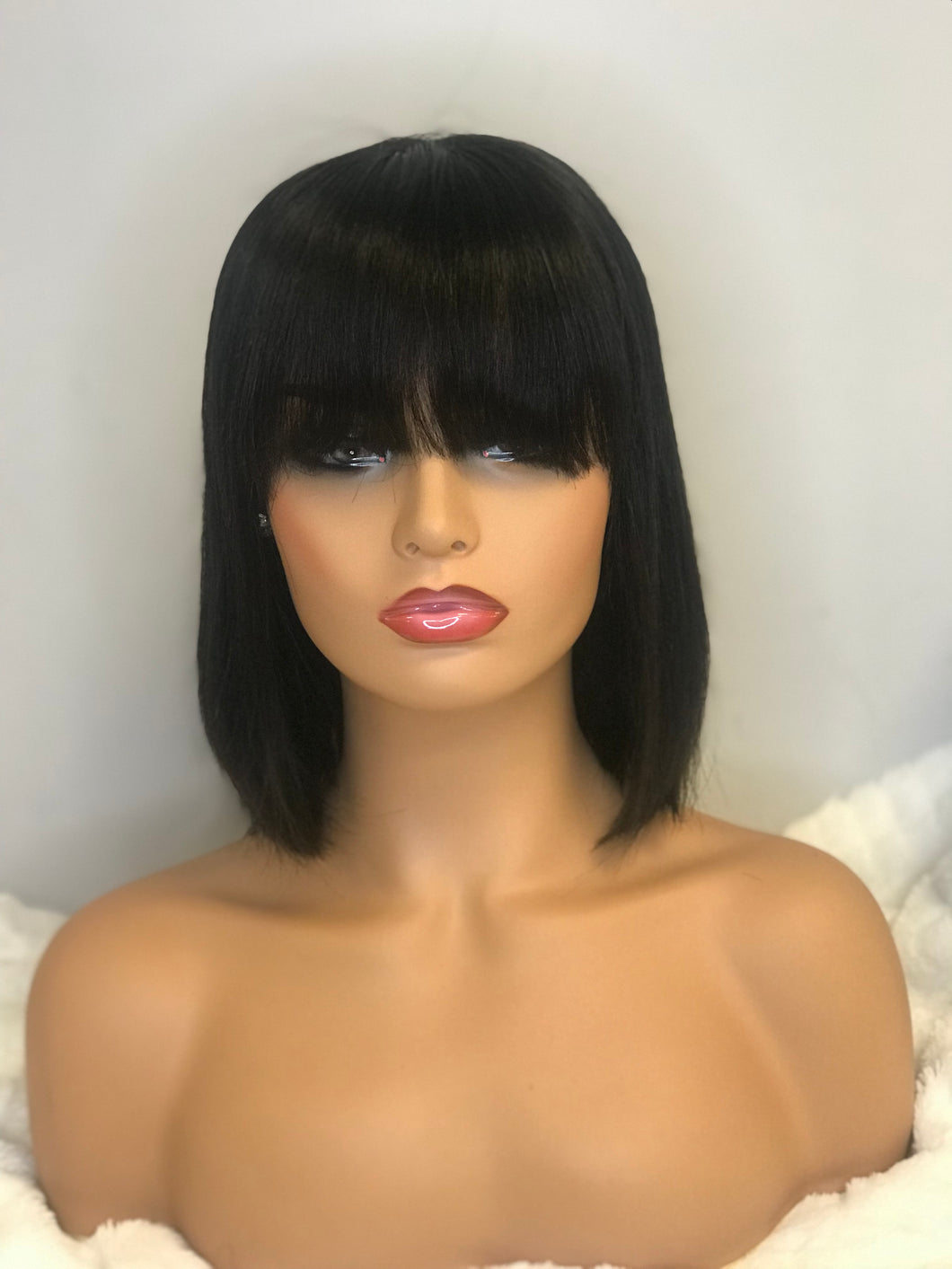 Full bang lace front bob wig