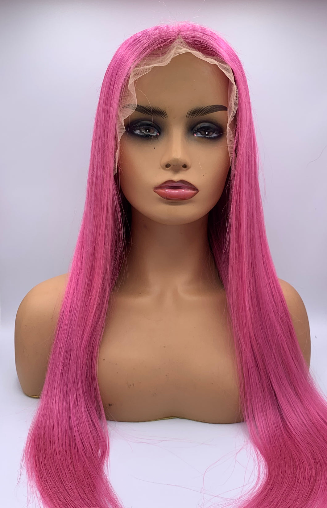 24” strawberry shortcake pink lace front wig